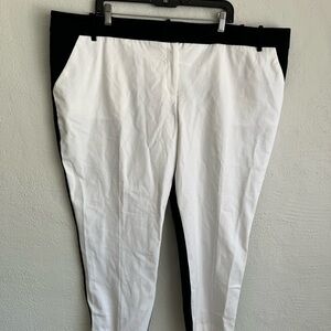 AVA & Viv Woman White/ Black  Mide Rise Skinny Hip & Thigh Dress Pant, S…